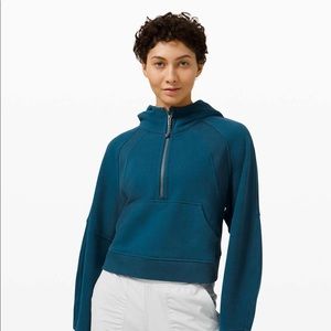 Scuba Oversized 1/2 Zip Hoodie- Blue Borealis